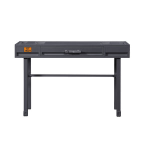 Metal Vanity Desk with One Drawer, Gunmetal