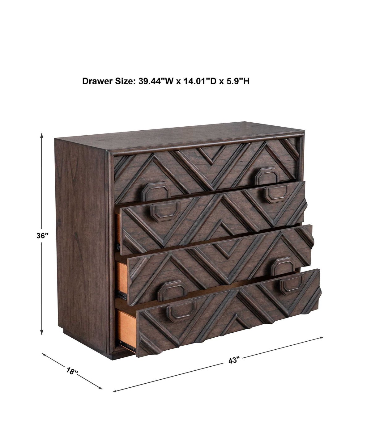 Mindra Drawer Chest - Dark Brown by Uttermost - View 9