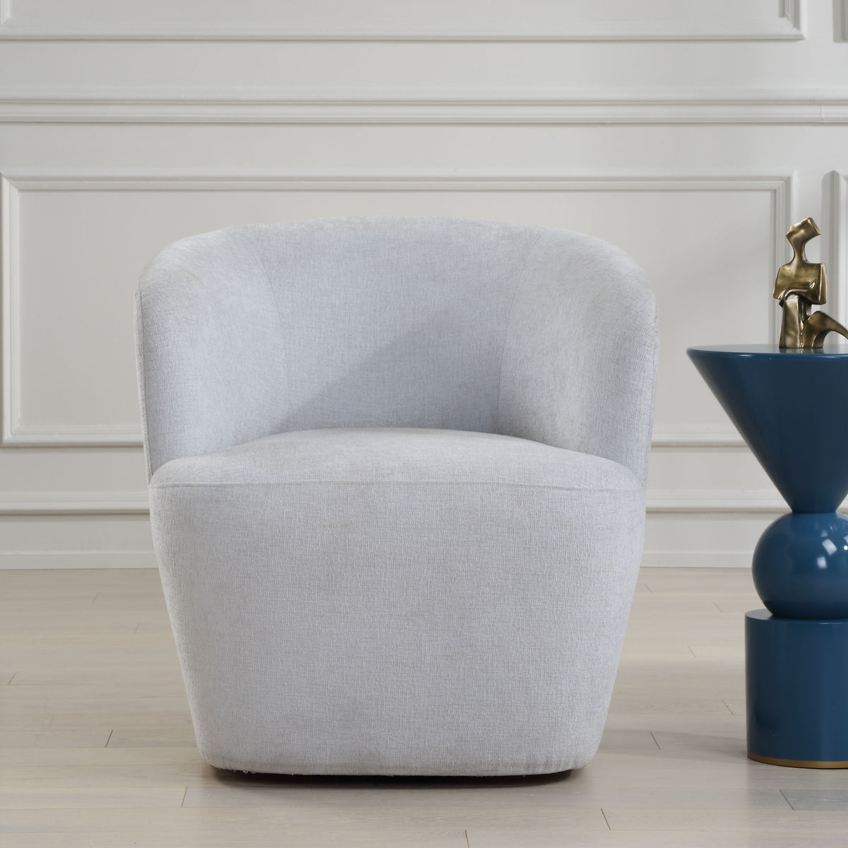 Mist Barrel Swivel Chair - Gray by Uttermost - View 2