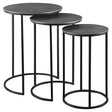 Erik Metal Nesting Tables (Set of 3) - Dark Gray / Black by Uttermost - View 1