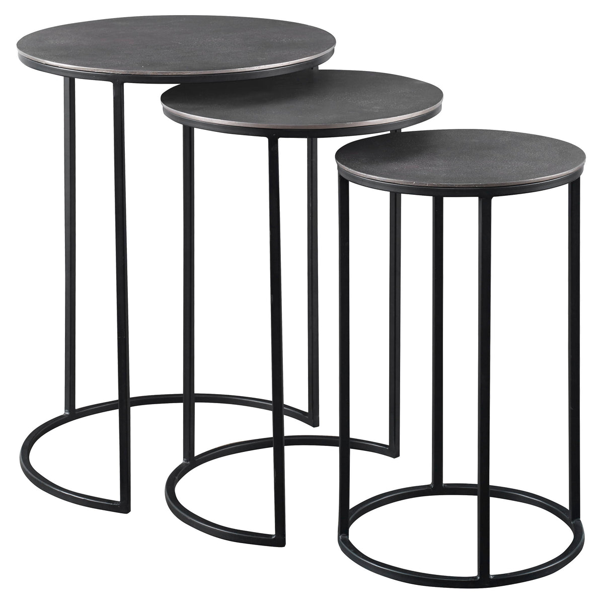 Erik Metal Nesting Tables (Set of 3) - Dark Gray / Black by Uttermost - View 1