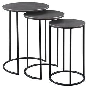 Erik Metal Nesting Tables (Set of 3) - Dark Gray / Black by Uttermost - View 1