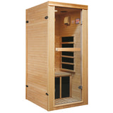 Sauna individual de infrarrojos lejanos Hemlock con 5 placas calefactoras y acabado en madera natural