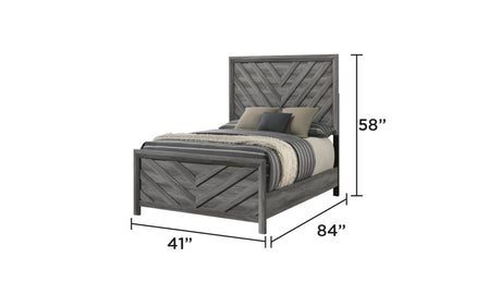 Denver Modern Style 4 Pc Twin Bedroom Set Made with Wood in Gray (NJ INVENTORY) - sold by Home Elegance USA