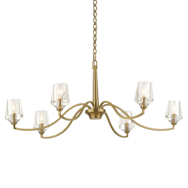 Barcelona 6 Light Brass Chandelier - Gold by Uttermost - View 1