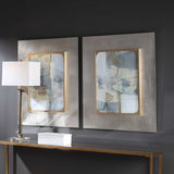 Gilded Whimsy Abstract Prints (Set of 2) - Dark Gray / Blue by Uttermost - View 3