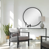 Dawsyn Round Mirror - Black by Uttermost - View 2