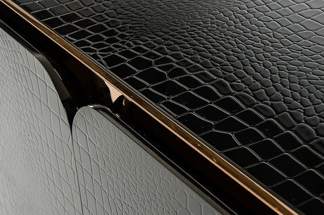 A&X Talin Modern Black Crocodile & Rosegold Buffet