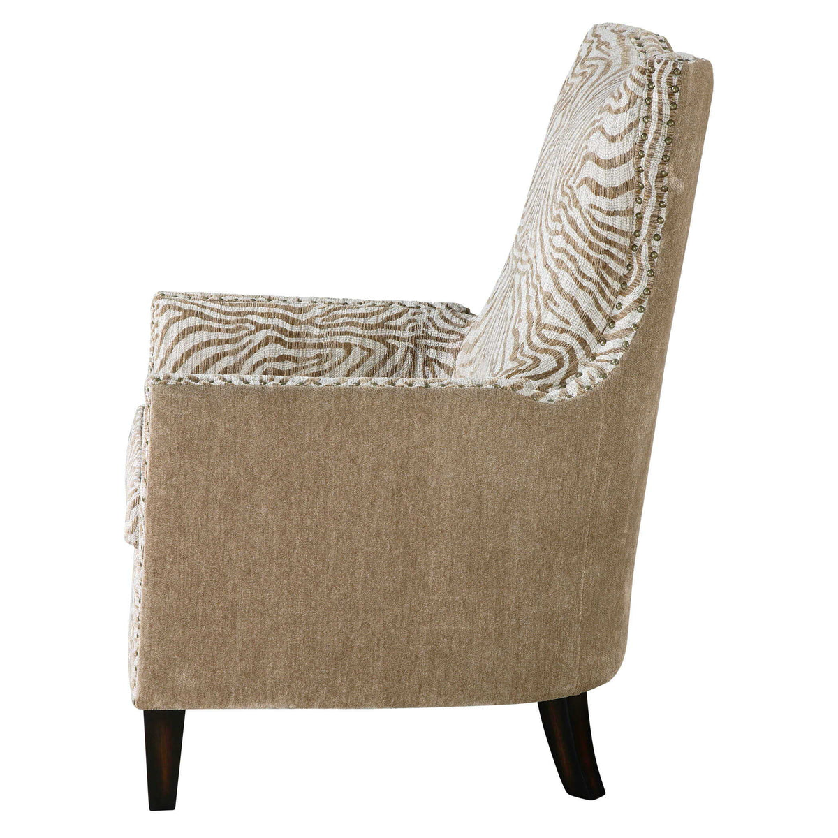 Kiango Animal Pattern Armchair - Light Brown / White by Uttermost - View 3