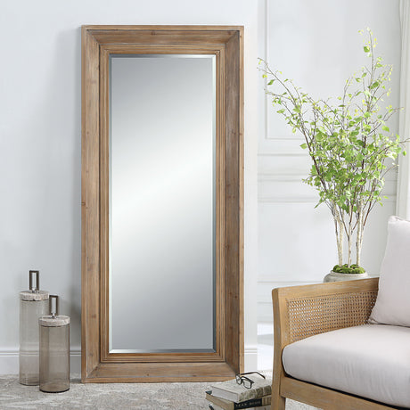 Missoula Large Natural Wood Mirror - Dark Brown by Uttermost - View 2