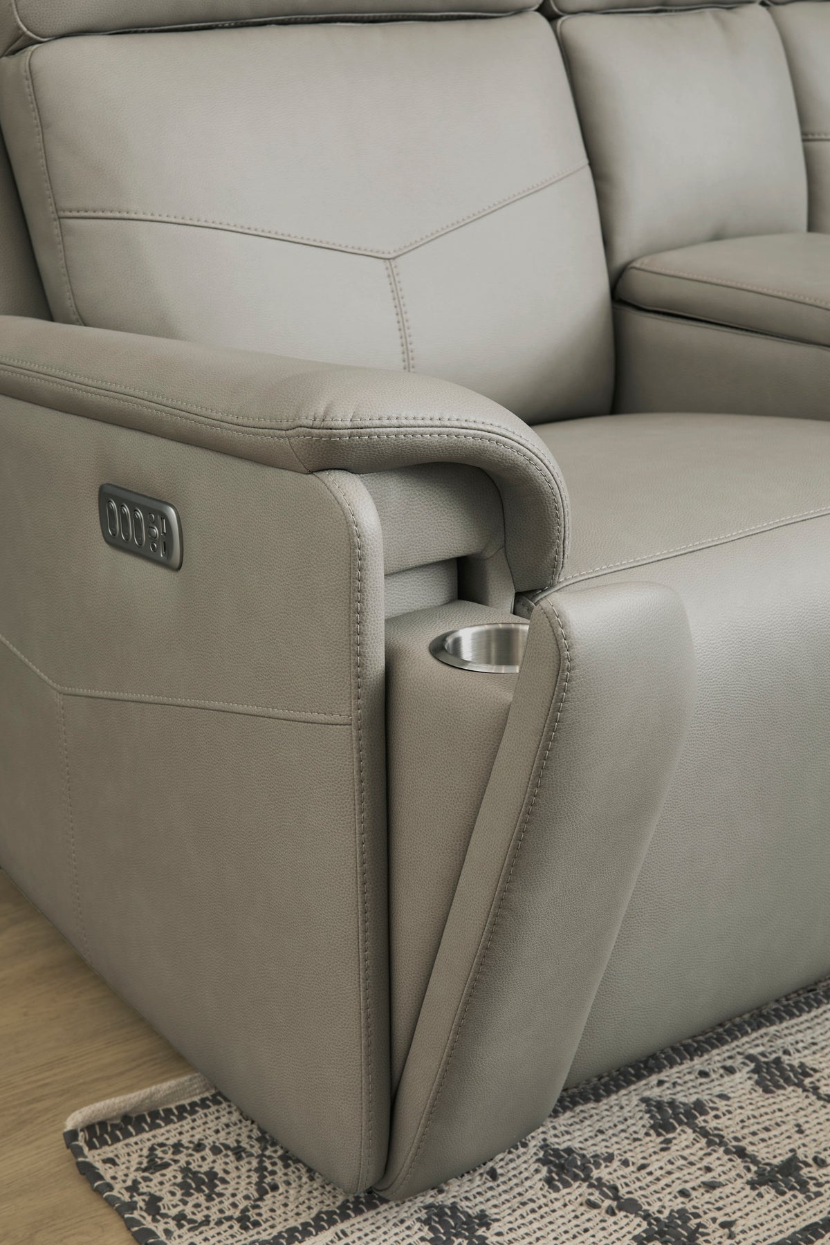 Vernon Power Reclining Loveseat With Console, Power Headrests, Lumbar, Heat & Massage - Dove Gray | Flexsteel