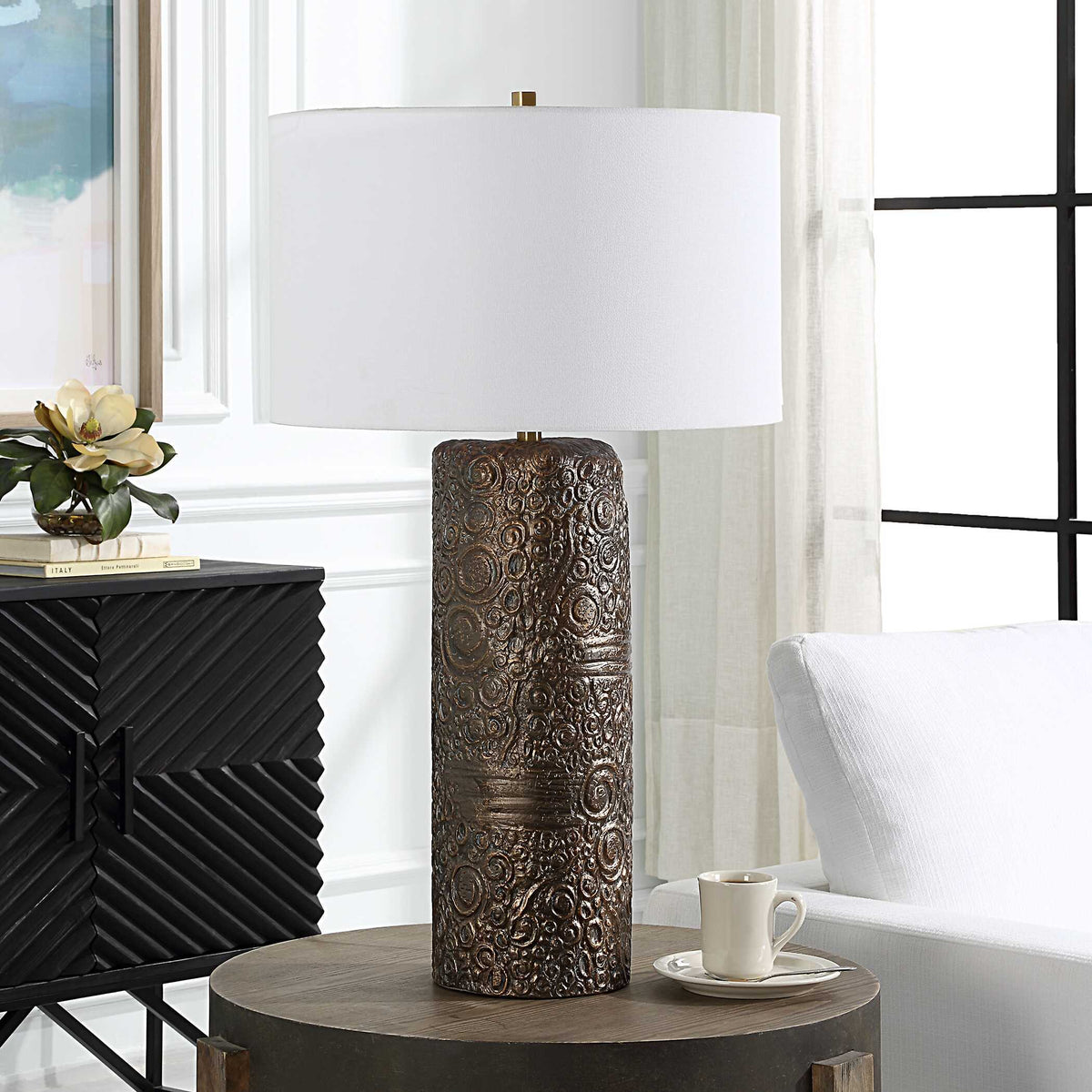 Malaga Brass Table Lamp - Bronze by Uttermost - View 3