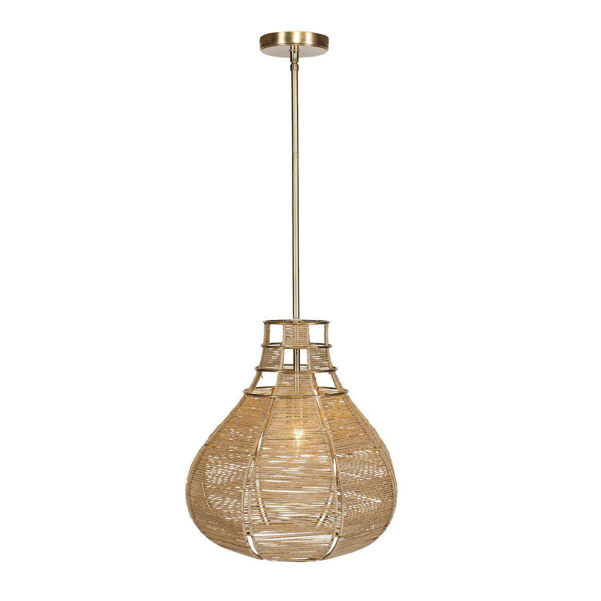 Hestia 1 Light Natural Rope Pendant - Light Brown by Uttermost - View 7