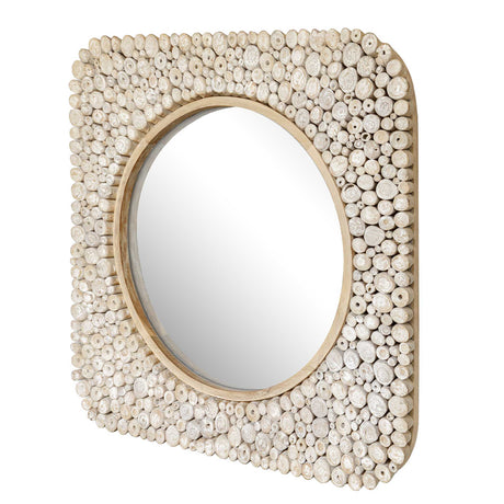 Merak Teak Mosaic Mirror Woodtone - Light Brown by Uttermost - View 2