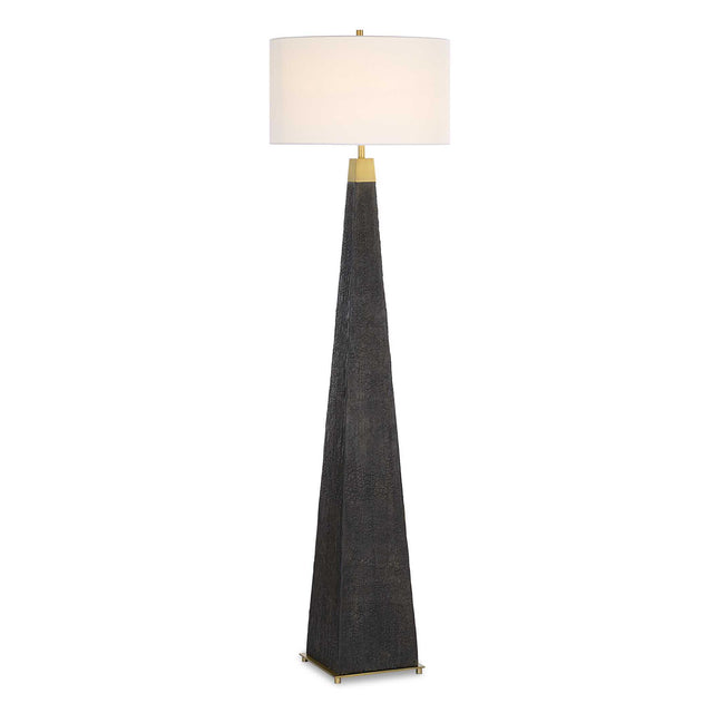 Lathey Tapered Floor Lamp - Black by Uttermost - View 1