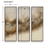 Smoke Break Hand Painted Modern Art (Set of 3) Black / Gray / Orange / Woodtone / Yellow - Light Brown / Beige by Uttermost - View 8