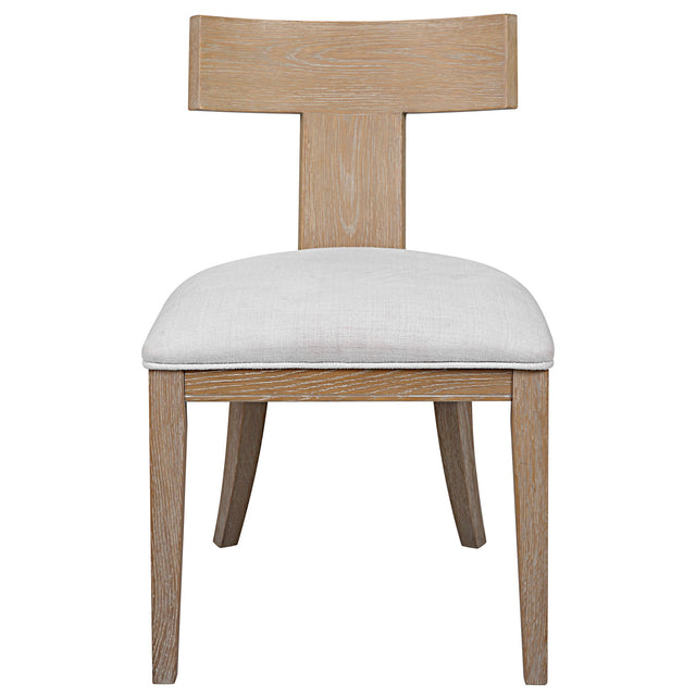 Idris Armless Chair Natural White & Light Brown - White / Light Brown by Uttermost - View 1