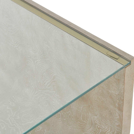 Maeva Modern Glass Coffee Table Woodtone - Gray by Uttermost - View 7
