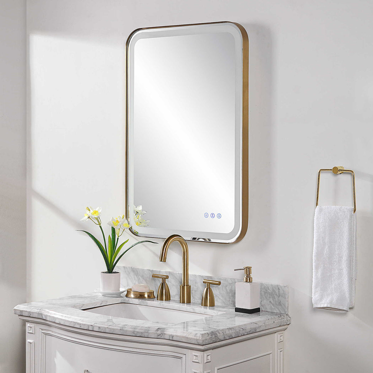 Crofton Vanity Mirror Gold & Silver - Gold / Silver by Uttermost - View 3