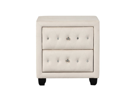 Encore Modern Style Tufted and Upholstered Queen 4PC Bedroom set made with wood in Beige(NJ Inventory) - sold by Home Elegance USA