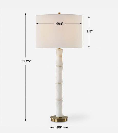 Unify Alabaster Table Lamp - White by Uttermost - View 8