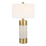 Adelia Ivory & Brass Table Lamp - Yellow by Uttermost - View 1