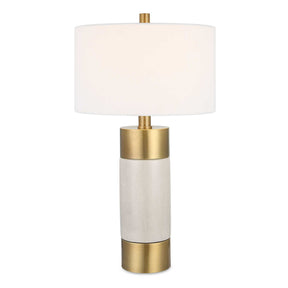 Adelia Ivory & Brass Table Lamp - Yellow by Uttermost - View 1