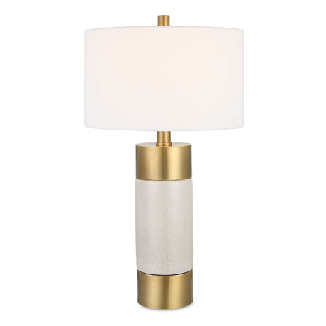 Adelia Ivory & Brass Table Lamp - Yellow by Uttermost - View 1