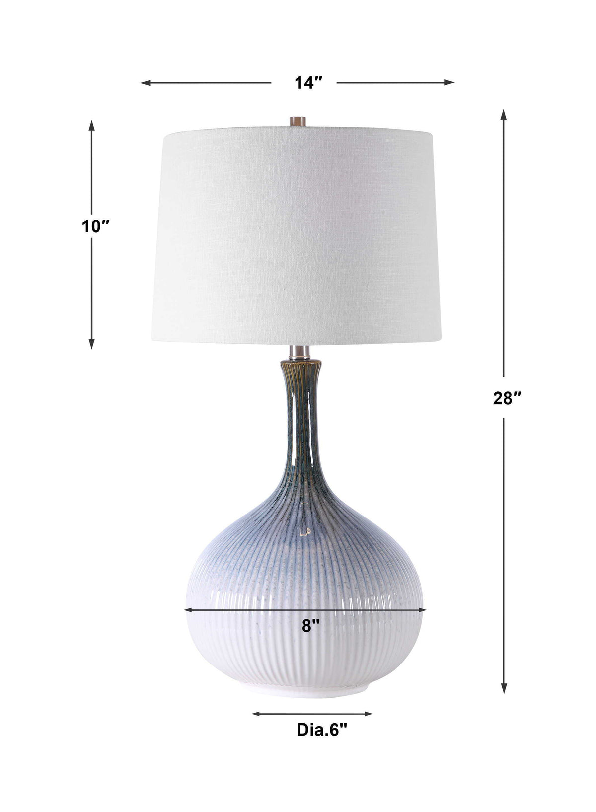 Eichler Mid-Century Table Lamp - White / Blue by Uttermost - View 7