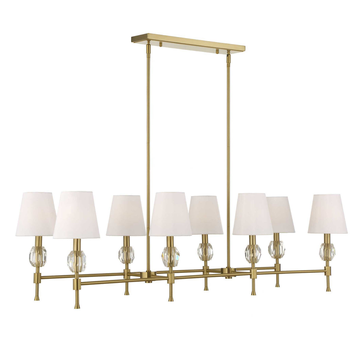Arques 8 Light Linear Chandelier White / Gold - Gold / White by Uttermost - View 7