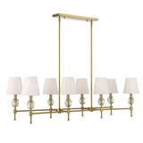 Arques 8 Light Linear Chandelier White / Gold - Gold / White by Uttermost - View 7