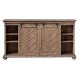 Primalia Barn Door Media Console - Light Brown by Uttermost - View 1
