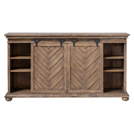Primalia Barn Door Media Console - Light Brown by Uttermost - View 1