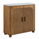 Mebarak Reeded 2 Door Cabinet Bronze,White,Woodtone - Light Brown / White by Uttermost - View 6
