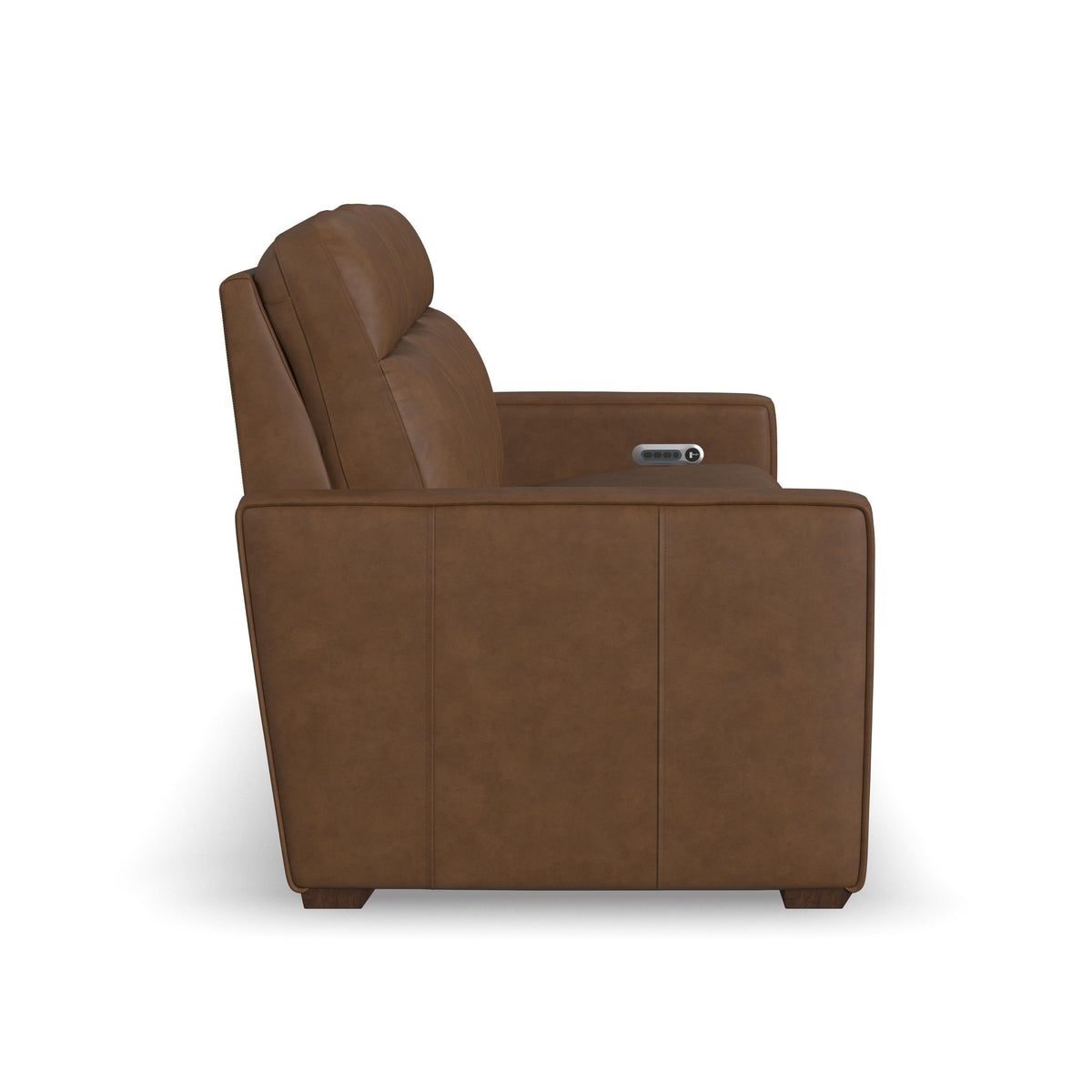 Dutch Power Reclining Sofa With Console, Power Headrest, & Lumbar - Dark Brown | Flexsteel