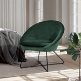 Accent Chair Armchair Fashion Velvet Fabric Upholstery Accent Chairs for Living Room Bedroom,Dark Green - Home Elegance USA