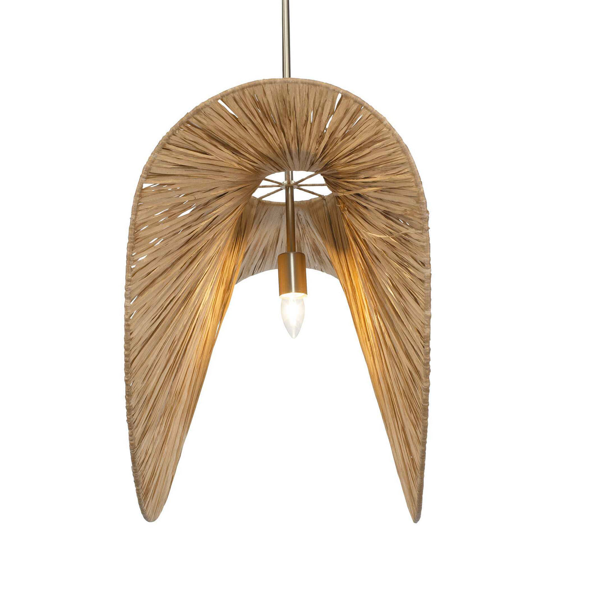 Bend 1 Light Raffia Pendant - Light Brown by Uttermost - View 6