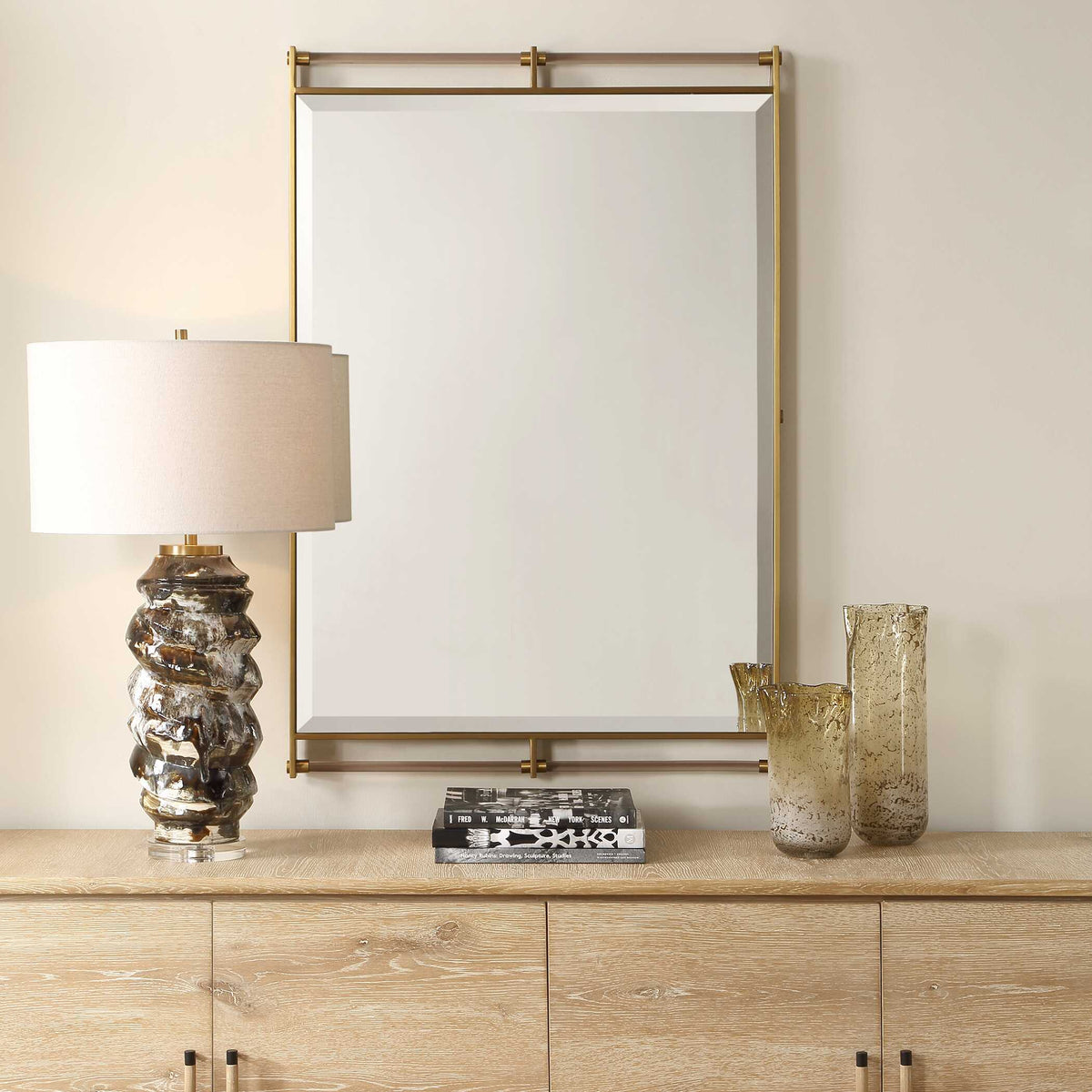 Ripoll Mirror Antique Brass - Gold by Uttermost - View 2