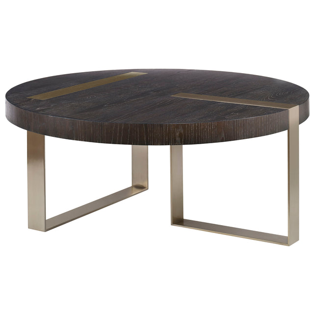 Converge Round Coffee Table - Black / Silver by Uttermost - View 1