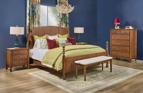 Azalea King Panel Bed - Walnut | Flexsteel