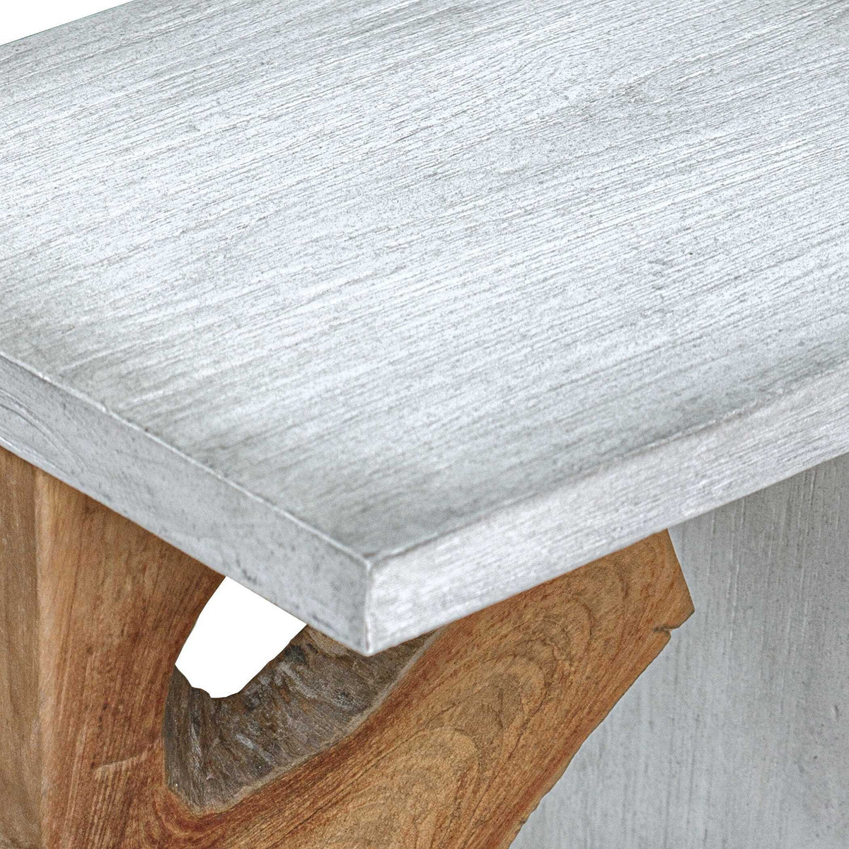 Intersect Modern Accent Table - White / Light Brown by Uttermost - View 8