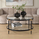 Chadid Round Glass Coffee Table - Black by Uttermost - View 3