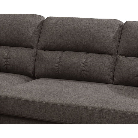 Tan Color Polyfiber Reversible Sectional Sofa Set Chaise Pillows Plush Cushion Couch Nailheads - sold by Home Elegance USA