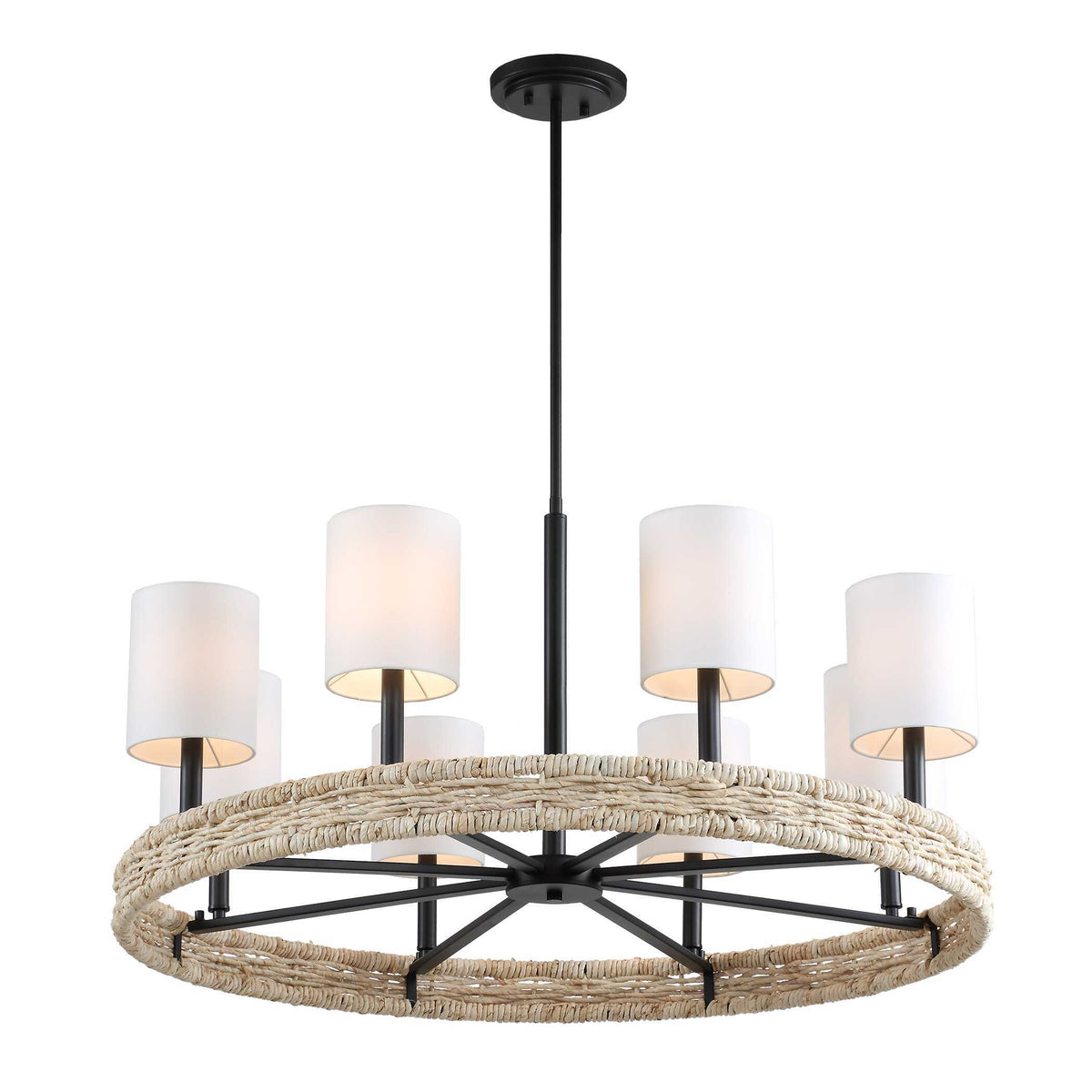 Faiyam 8 Light Rattan Chandelier - Black by Uttermost - View 11