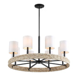 Faiyam 8 Light Rattan Chandelier - Black by Uttermost - View 11