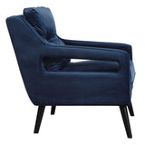 O'Brien Velvet Armchair - Blue / Black by Uttermost - View 3