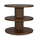 Top Tier Oval Walnut Side Table Woodtone - Dark Brown by Uttermost - View 1