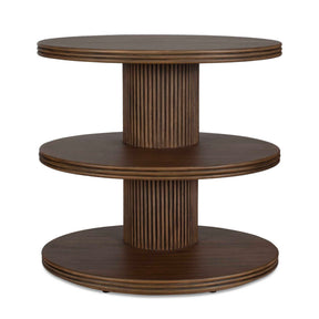 Top Tier Oval Walnut Side Table Woodtone - Dark Brown by Uttermost - View 1