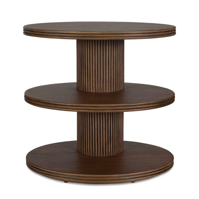 Top Tier Oval Walnut Side Table Woodtone - Dark Brown by Uttermost - View 1