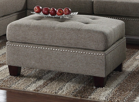 Modern Coffee Color 3pcs Sectional Living Room Furniture Reversible Chaise Sofa And Ottoman Tufted Polyfiber Linen Like Fabric Cushion Couch Pillows - sold by Home Elegance USA
